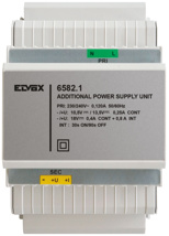 Elvox aanvullende 230V DIN rail voeding aanpasbaar 10,5 Vdc -13,5Vdc en 18 Vdc uitgang 