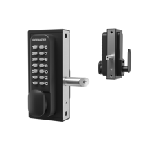 Gatemaster Superlock RVS slot linksdraaiend voor koker 10-30 mm zwart - 1-zijdig codeslot en hendel