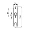 AMF aluminium kort deurschild 480 rond 32x156x7 pc72 mm - cilinder/krukgat