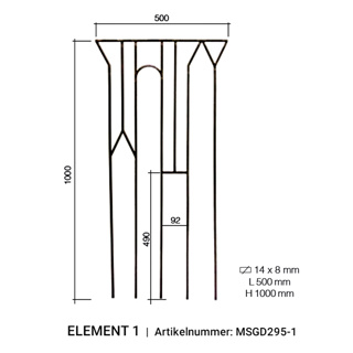Arteferro Designpaneel Linear 295 serie - element 1 14x8 mm - (hxb) 1000x500 mm  