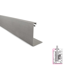 IAM Design aluminium buitenzijde kap Glass U P2 muurbevestiging - 6000mm