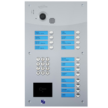 Intratone Dina video-intercom inbouw - 16 knoppen - 1  toestenbord - proximitylezer - RVS 