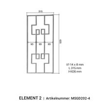 Arteferro Designpaneel Geometric 202 serie - element 2 - (bxh) 315x635 mm  