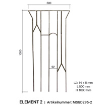 Arteferro Designpaneel Linear 295 serie - element 2 14x8 mm - (hxb) 1000x500 mm  