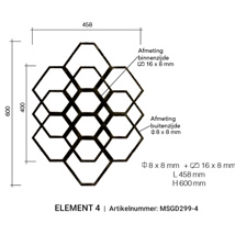 Arteferro Designpaneel Geometric 299 serie - vierkant 8 mm - 16x8 mm (hxb) 600x458 mm 