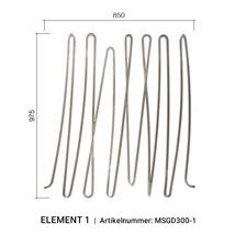 Arteferro Designpaneel Waves 300 serie - element 1 - vierkant 12 mm - (hxb) 975x850 mm 