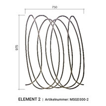 Arteferro Designpaneel Waves 300 serie - element 2 - vierkant 12 mm - (hxb) 975x750 mm 