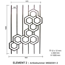 Arteferro Designpaneel Geometric 301 serie - element 2 - vierkant 12 mm - (hxb) 1000x642 mm 