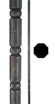 M Label sierspijl achtkant 16 mm lengte 1200 mm SL staal warmgesmeed 