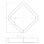 M Label vierkant diagonaal 110x110 mm