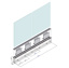 IAM Design Glass U A Top1 kit aluminium - 1 meter - voor glasdikte 12,76 mm - levering per 6 meter 