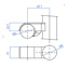 IAM Design Easy Hold RVS304 bevestiging boven - (A) voor buis Ø42,4 mm en (B) Ø48,3 mm 