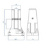 IAM Design Chameleon Evo glasklem vloerbevestiging voor glasdikte 12,76 mm - zamac 